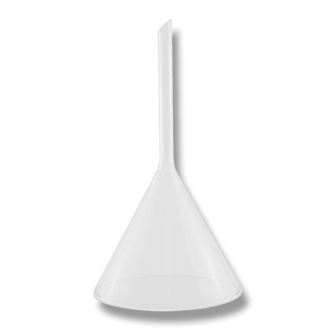 Borosilicate glass funnel (55 mm, 100 mm).