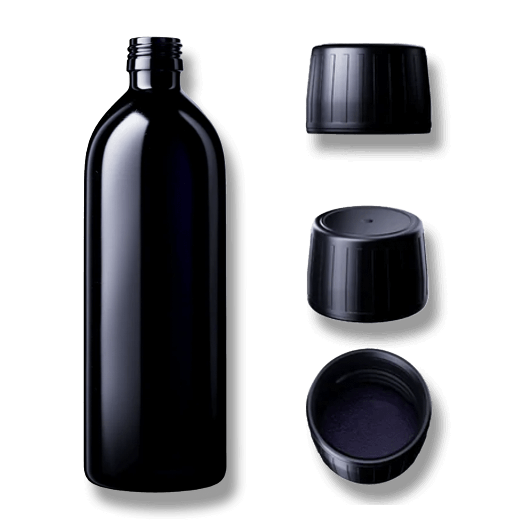 Trinkflasche aus Violett Glas (100 bis 1000 ml) "Aquarius" inkl. Deckel
