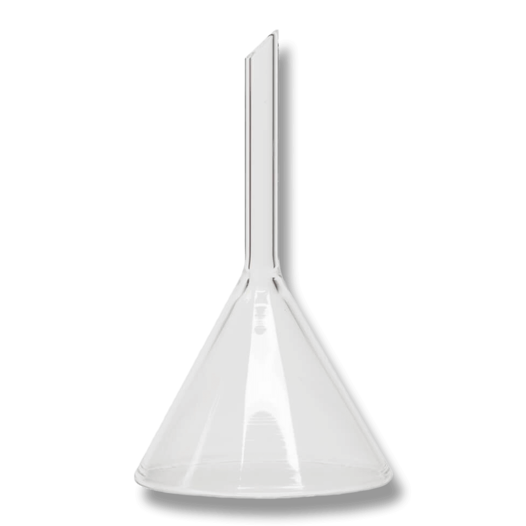 Borosilicate glass funnel (55 mm, 100 mm).