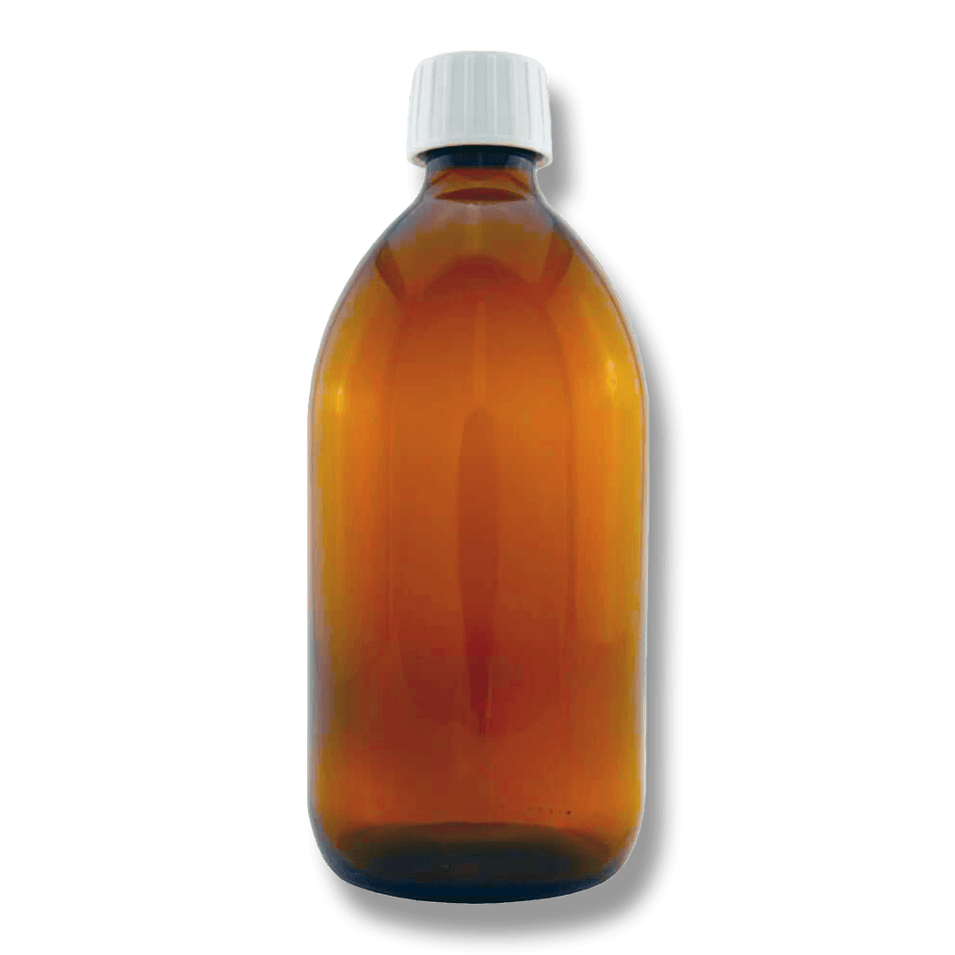 Amber glass bottle DIN 28 (250 ml, 500 ml) incl. cap